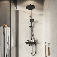 Душевая система Iddis SpaHome SPABLBTi06, с управлением Push Control, верхний душ, черный матовый
