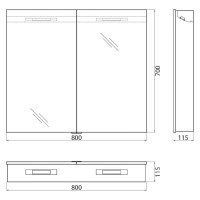 Зеркальный шкаф BelBagno, 80 см, SPC-2A-DL-BL-800