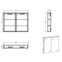 Зеркальный шкаф BelBagno SPC-2A-DL-BL-900, 90 см
