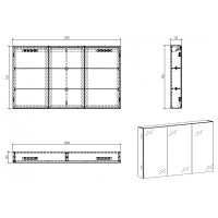 Зеркальный шкаф BelBagno SPC-3A-DL-BL-1200 с LED (светодиодной) подсветкой, 120 х 70,2 см