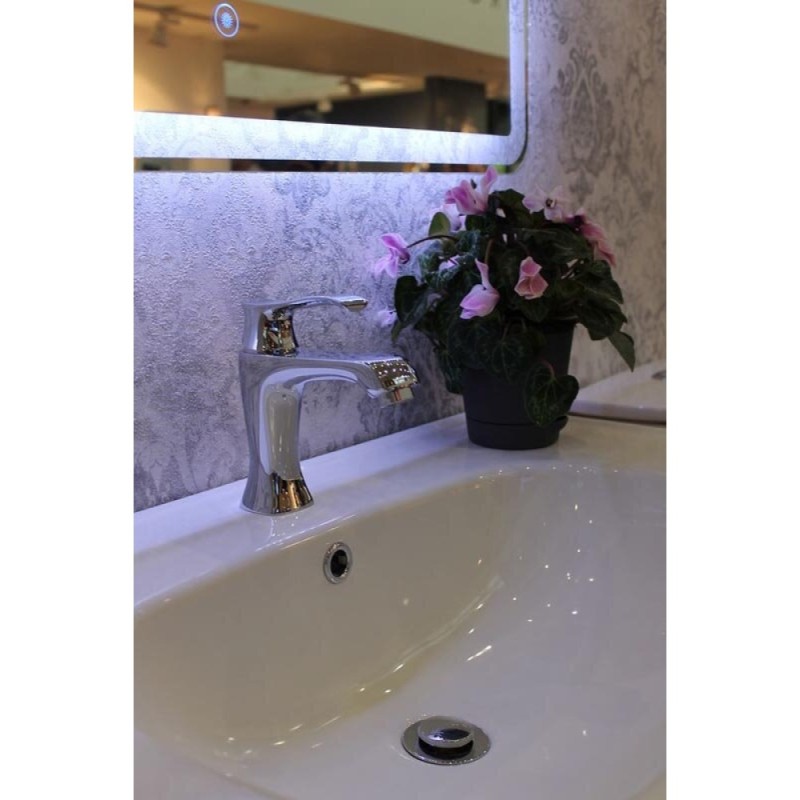 Зеркало BelBagno Fly SPC-600-800-LED, со светодиодным светильником, сенсорным выключателем и с прозрачной окантовкой