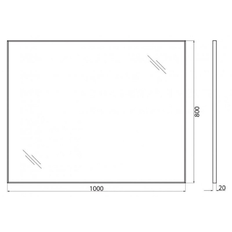 Зеркало BelBagno SPC-AL-1000-800, 100 х 80 см, алюминиевая рама хром