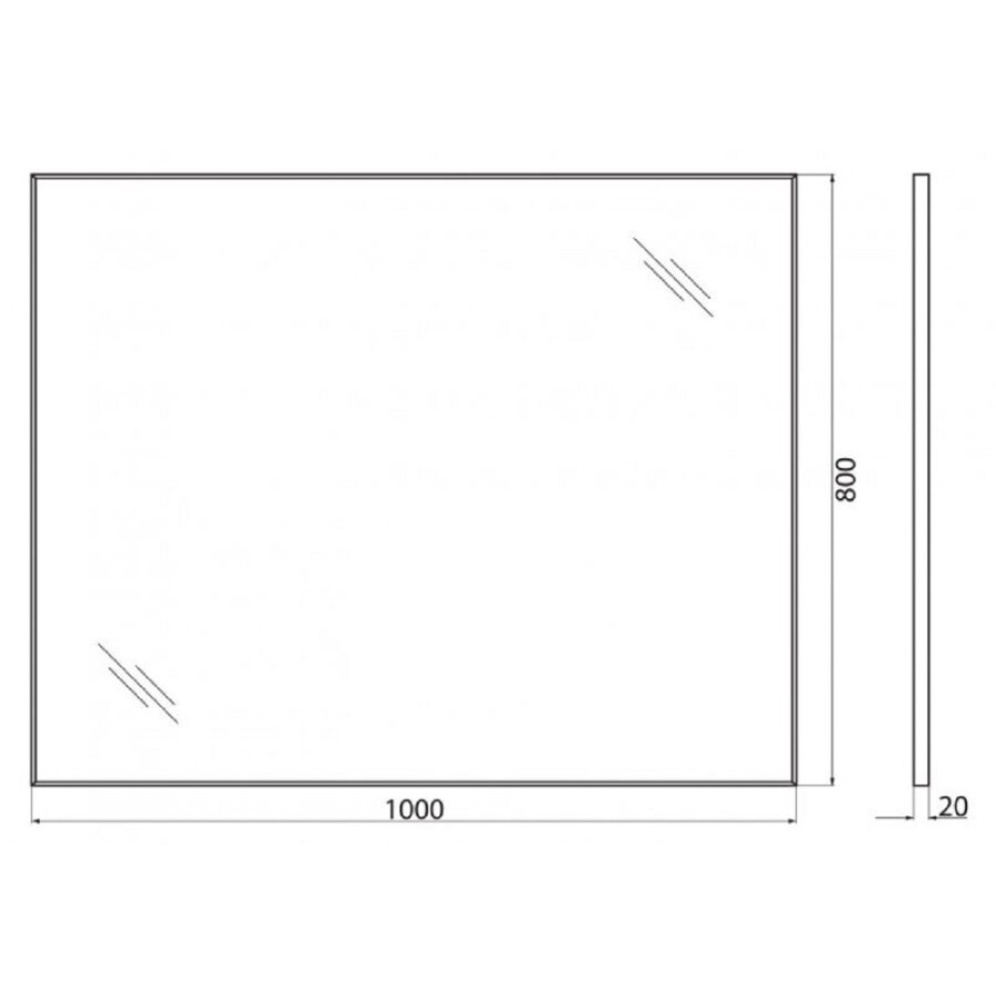 Зеркало BelBagno SPC-AL-1000-800 Nero, 100 х 80 см, алюминиевая рама чёрная