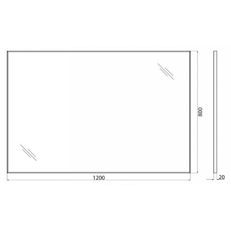 Зеркало BelBagno SPC-AL-1200-800, 120 х 80 см, алюминиевая рама хром