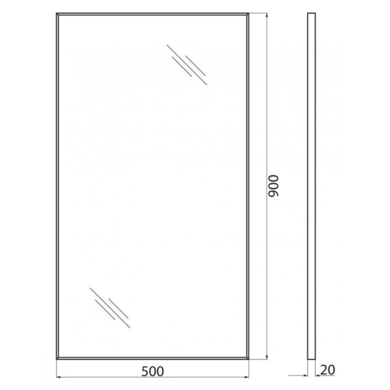 Зеркало BelBagno SPC-AL-500-900, 50 х 90 см, алюминиевая рама хром