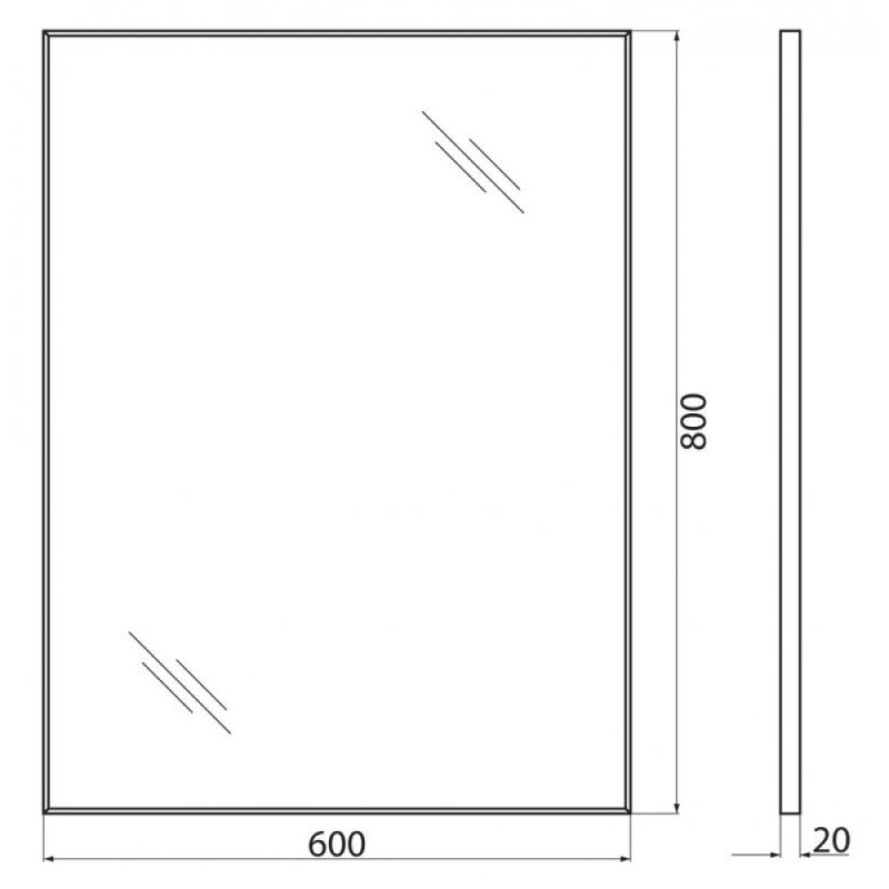 Зеркало BelBagno SPC-AL-600-800, 60 х 80 см, алюминиевая рама хром