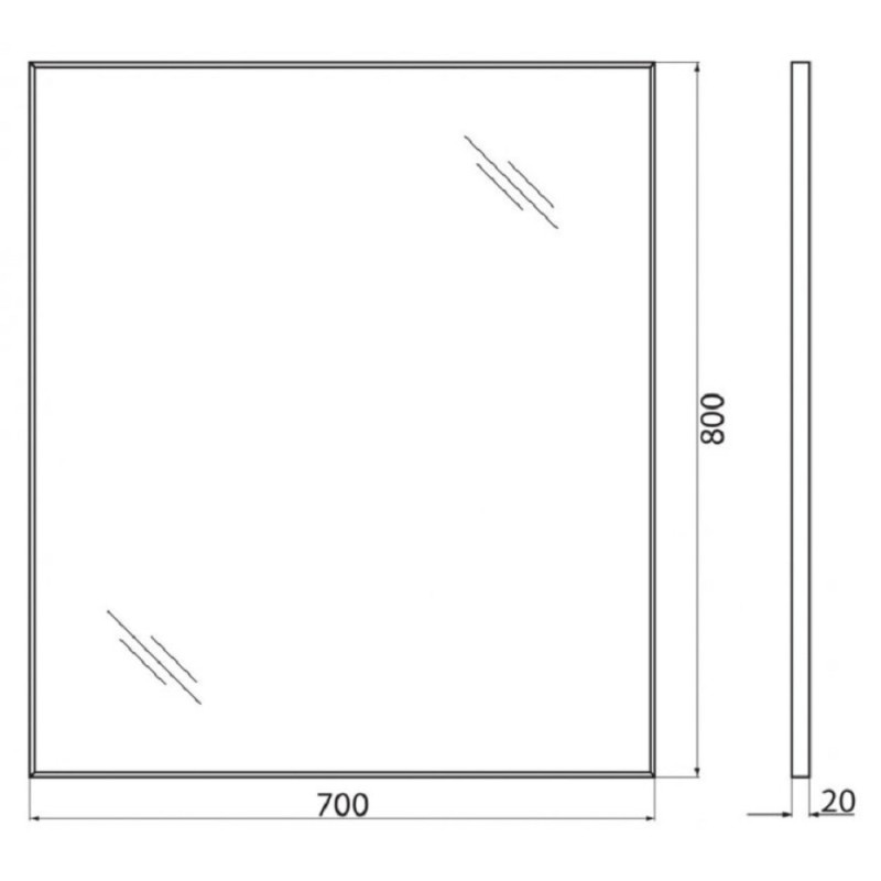 Зеркало BelBagno SPC-AL-700-800, 70 х 80 см, алюминиевая рама, хром