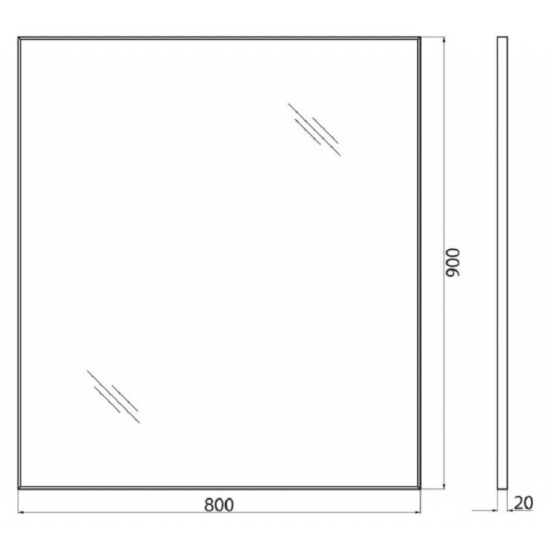 Зеркало BelBagno SPC-AL-800-900, 80 х 90 см, алюминиевая рама хром