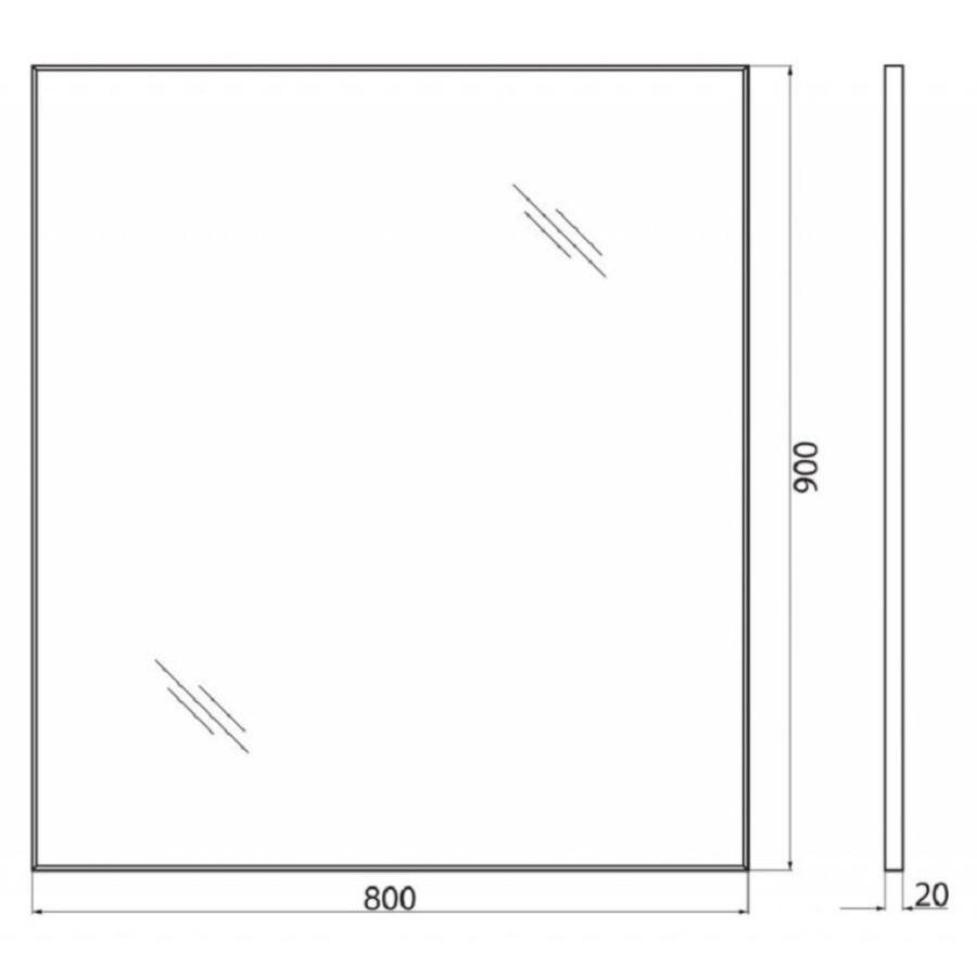 Зеркало BelBagno SPC-AL-800-900, 80 х 90 см, алюминиевая рама хром