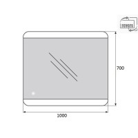 Зеркало BelBagno SPC-CEZ-1000-700-LED-TCH 100 x 70 см со встроенным светильником и сенсорным выключателем