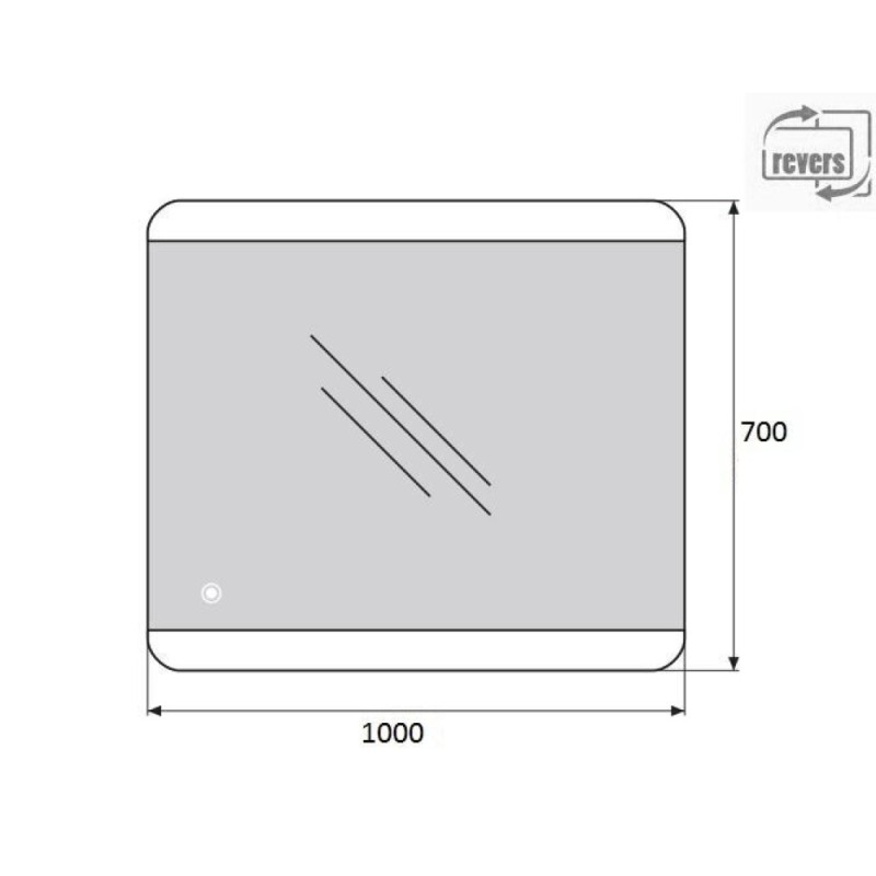Зеркало BelBagno SPC-CEZ-1000-700-LED-TCH 100 x 70 см со встроенным светильником и сенсорным выключателем