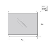 Зеркало BelBagno SPC-CEZ-700-600-LED-BTN 70 x 60 см со встроенным светильником и кнопочным выключателем