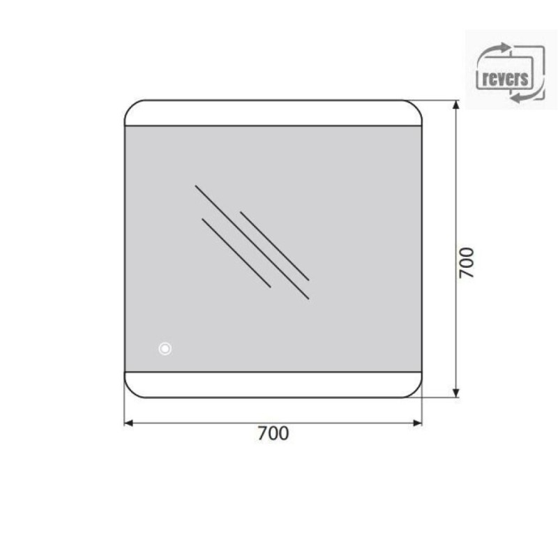 Зеркало BelBagno SPC-CEZ-700-700-LED-TCH 70 x 70 см со встроенным светильником и сенсорным выключателем