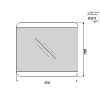 Зеркало BelBagno SPC-CEZ-800-700-LED-BTN 80 x 70 см со встроенным светильником и кнопочным выключателем