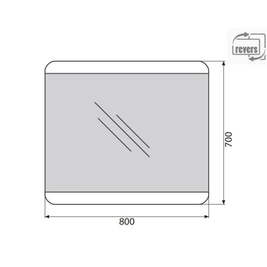Зеркало BelBagno SPC-CEZ-800-700-LED-BTN 80 x 70 см со встроенным светильником и кнопочным выключателем