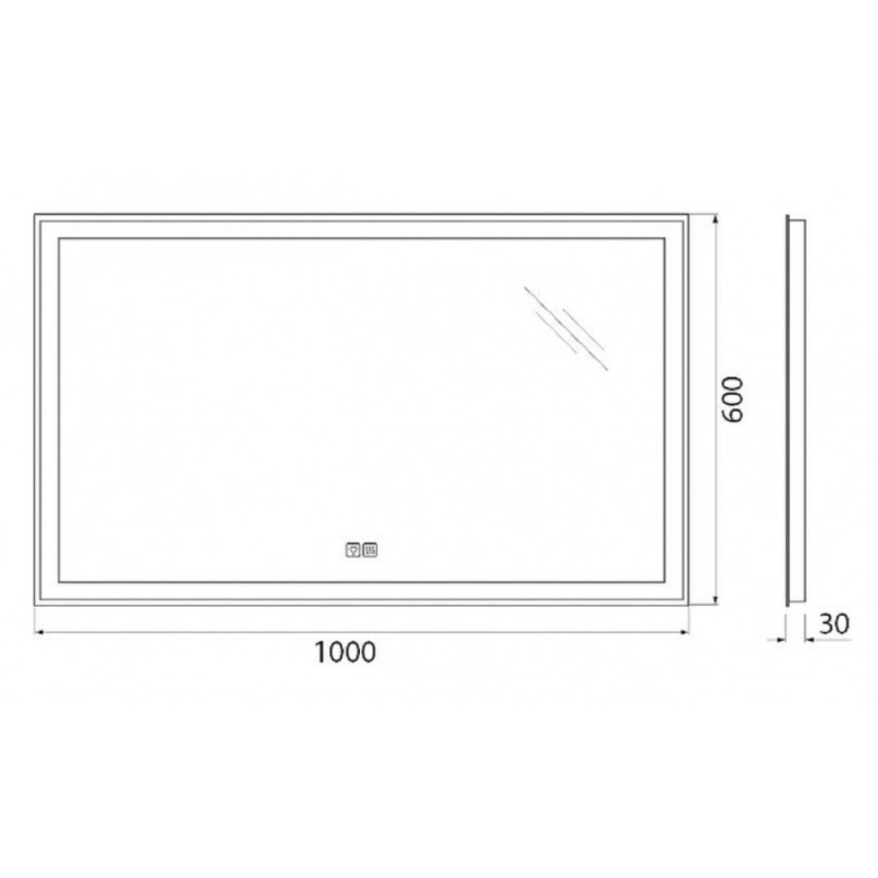 Зеркало BelBagno SPC-GRT-1000-600-LED-TCH-WARM, 60 см, с подсветкой, белый