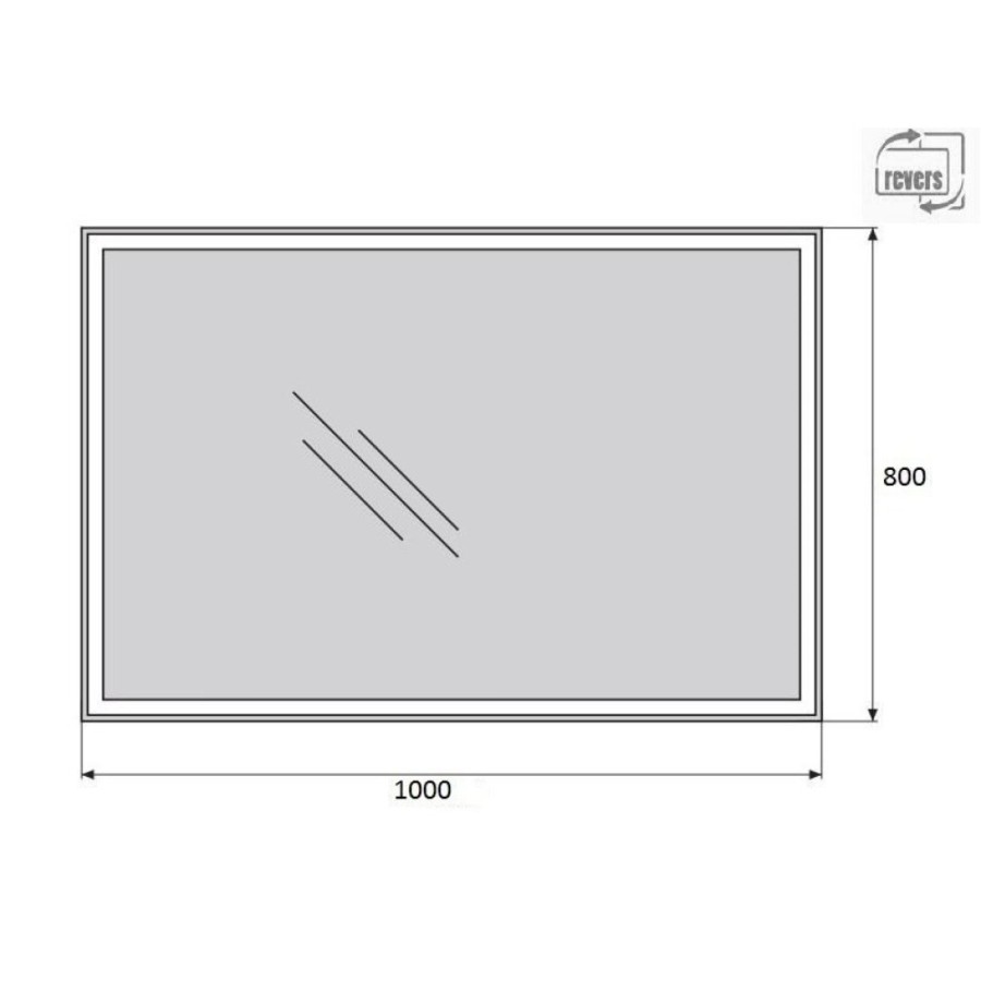 Зеркало BelBagno SPC-GRT-1000-800-LED-BTN 100 x 80 см со встроенным светильником и кнопочным выключателем
