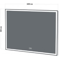 Зеркало BelBagno SPC-GRT-1000-800-LED-TCH-PHONE 100 x 80 см со встроенным светильником, сенсорным выключателем, блютуз-модулем, микрофоном и динамиками