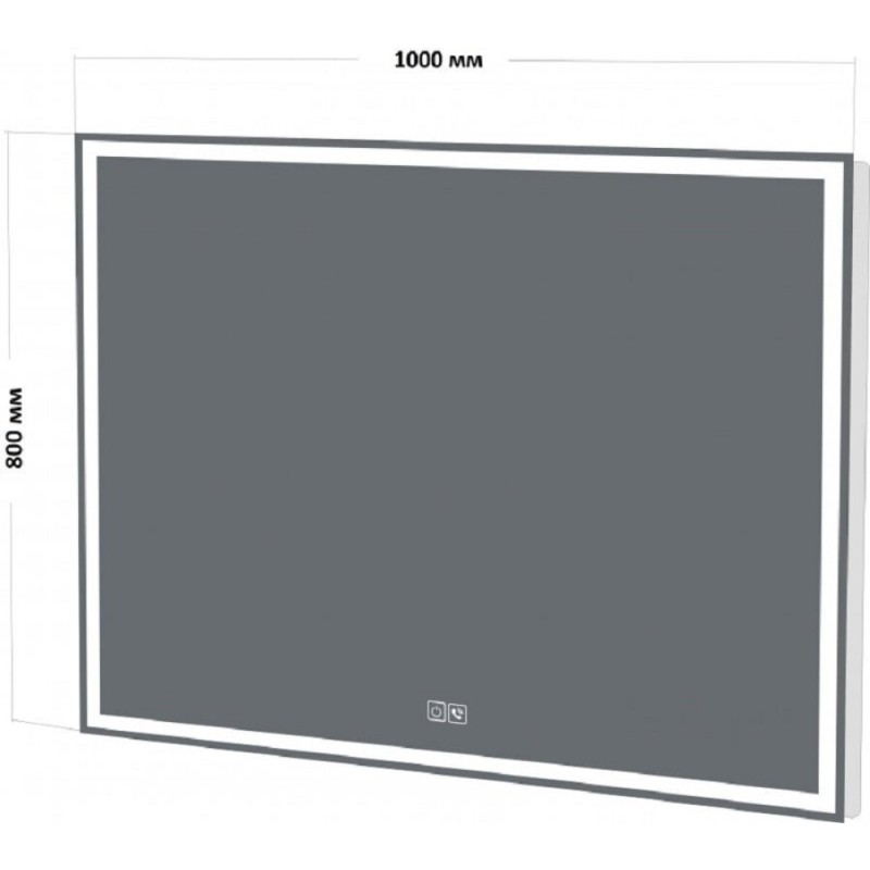 Зеркало BelBagno SPC-GRT-1000-800-LED-TCH-PHONE 100 x 80 см со встроенным светильником, сенсорным выключателем, блютуз-модулем, микрофоном и динамиками