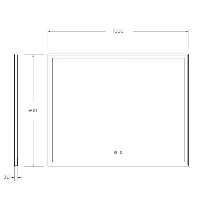 Зеркало BelBagno SPC-GRT-1000-800-LED-TCH-SND 100 см, со встроенной подсветкой, голосовым управлением и подогревом