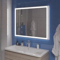 Зеркало BelBagno SPC-GRT-1000-800-LED-TCH-SND 100 см, со встроенной подсветкой, голосовым управлением и подогревом
