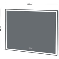Зеркало BelBagno SPC-GRT-1000-800-LED-TCH-WARM 100 x 80 см со встроенным светильником, сенсорным выключателем и подогревом