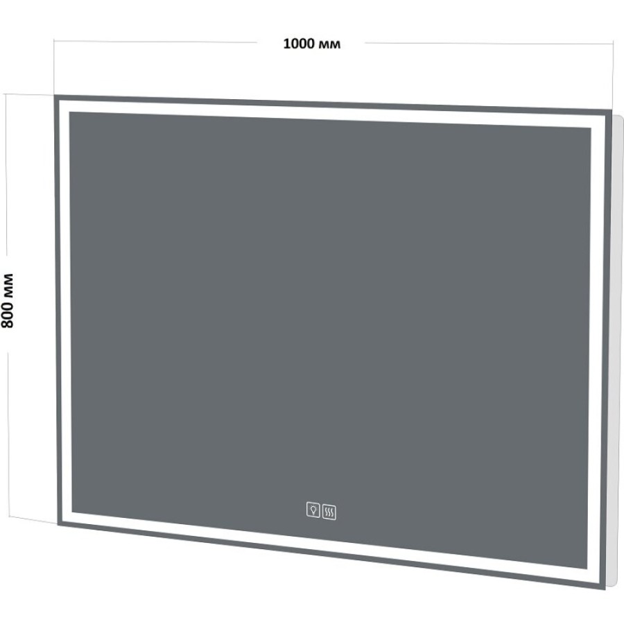 Зеркало BelBagno SPC-GRT-1000-800-LED-TCH-WARM 100 x 80 см со встроенным светильником, сенсорным выключателем и подогревом
