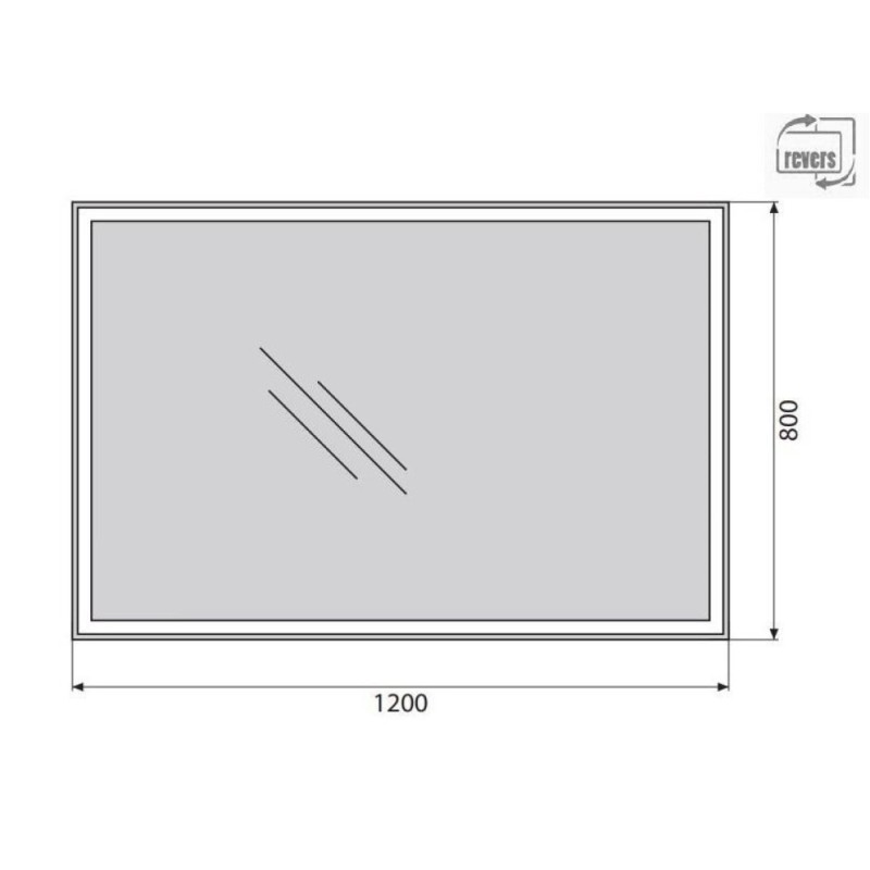 Зеркало BelBagno SPC-GRT-1200-800-LED-BTN 120 x 80 см со встроенным светильником и кнопочным выключателем