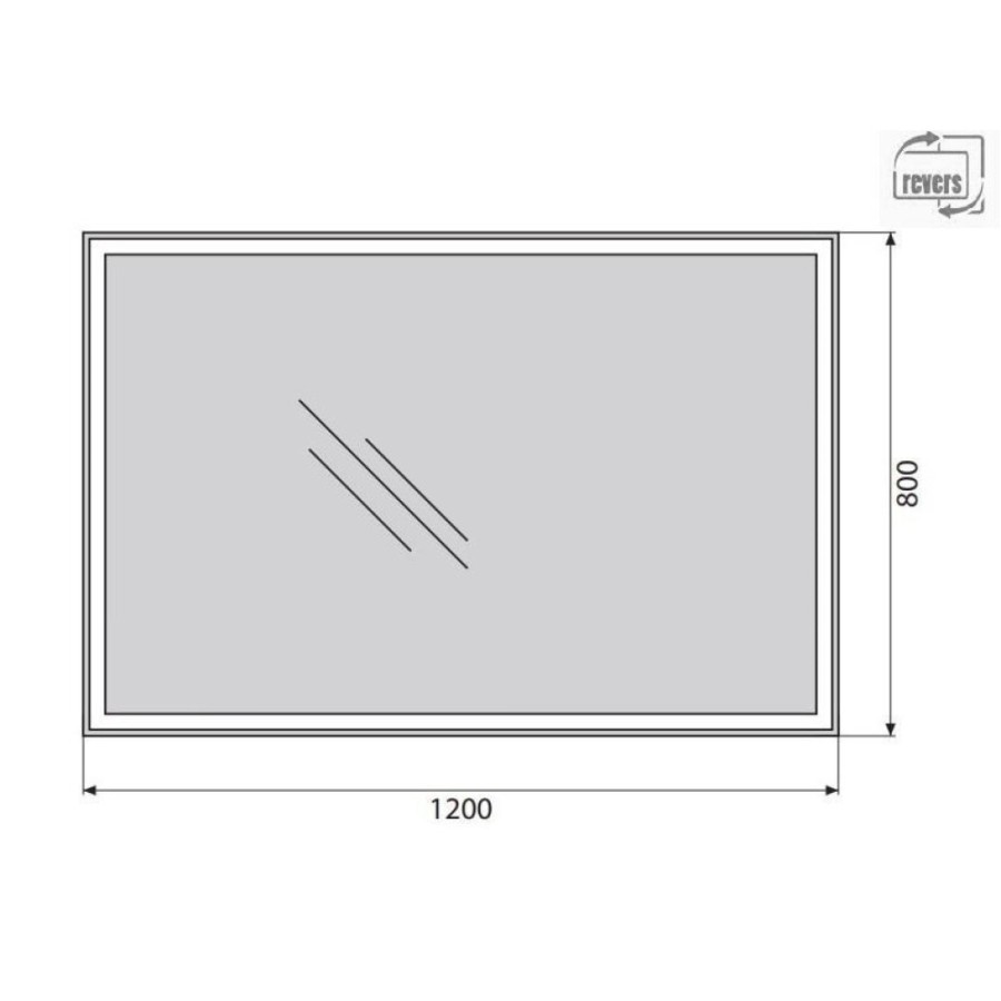 Зеркало BelBagno SPC-GRT-1200-800-LED-BTN 120 x 80 см со встроенным светильником и кнопочным выключателем