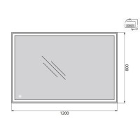 Зеркало BelBagno SPC-GRT-1200-800-LED-TCH 120 x 80 см со встроенным светильником и сенсорным выключателем