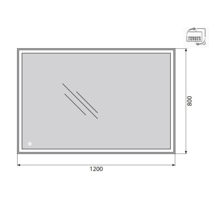 Зеркало BelBagno SPC-GRT-1200-800-LED-TCH 120 x 80 см со встроенным светильником и сенсорным выключателем