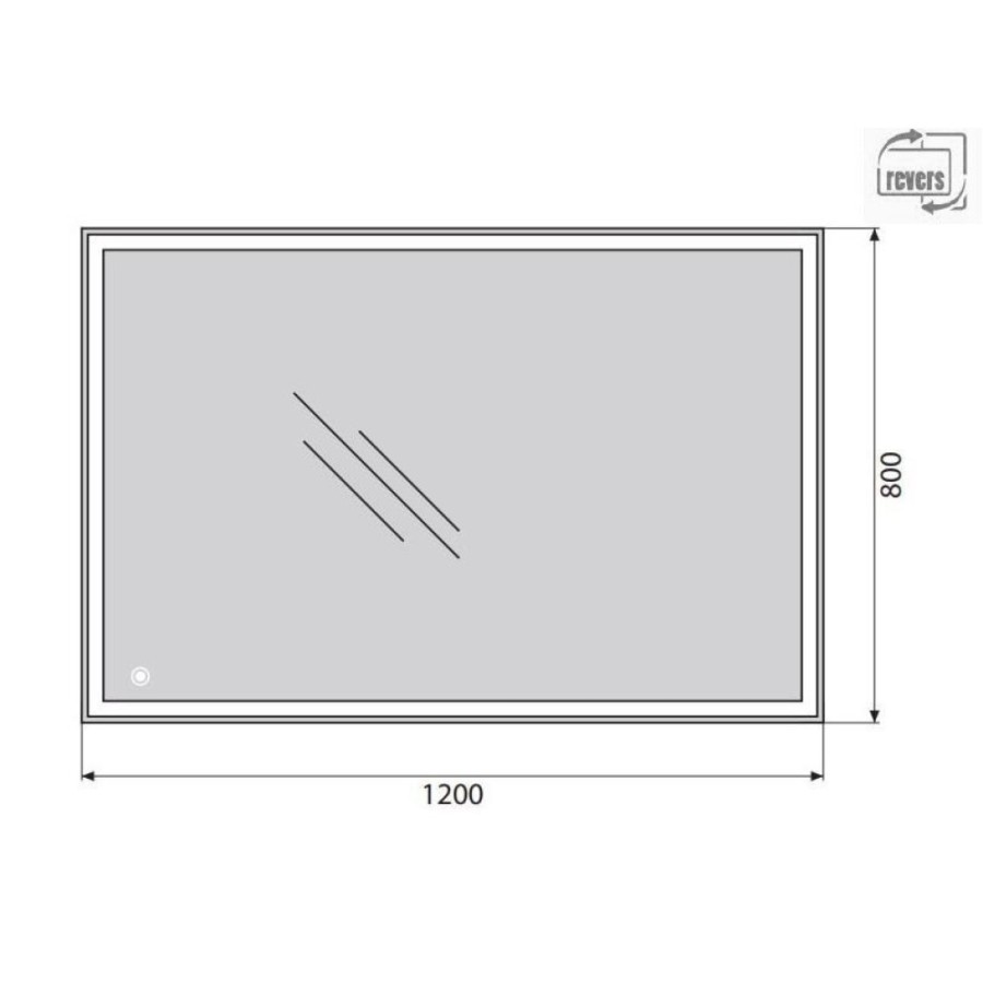 Зеркало BelBagno SPC-GRT-1200-800-LED-TCH 120 x 80 см со встроенным светильником и сенсорным выключателем
