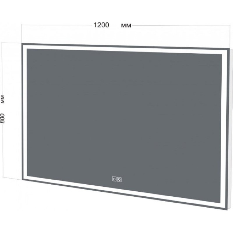 Зеркало BelBagno SPC-GRT-1200-800-LED-TCH-PHONE 120 x 80 см со встроенным светильником, сенсорным выключателем, блютуз-модулем, микрофоном и динамиками