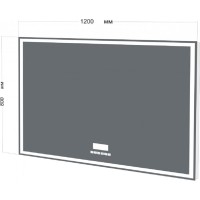 Зеркало BelBagno SPC-GRT-1200-800-LED-TCH-RAD 120 x 80 см со встроенным светильником, сенсорным выключателем, bluetooth, цифровым термометром, радио