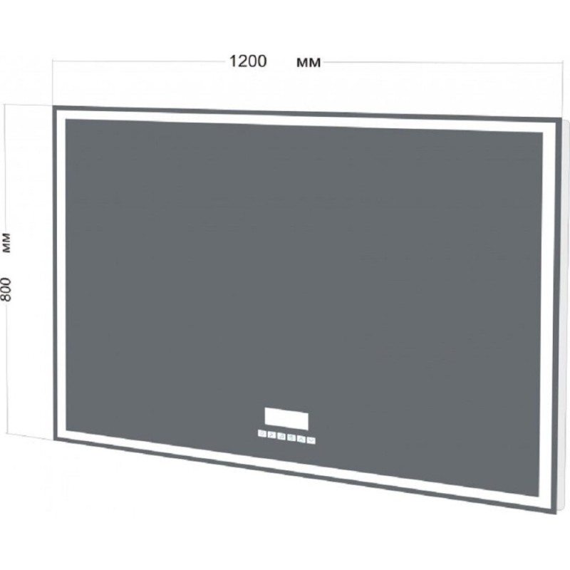Зеркало BelBagno SPC-GRT-1200-800-LED-TCH-RAD 120 x 80 см со встроенным светильником, сенсорным выключателем, bluetooth, цифровым термометром, радио
