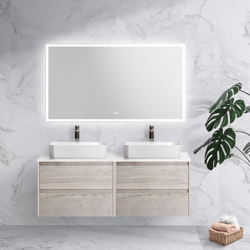 Зеркало BelBagno SPC-GRT-1400-800-LED-TCH-WARM, 140 см, с подсветкой, белый