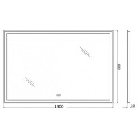 Зеркало BelBagno SPC-GRT-1400-800-LED-TCH-WARM, 140 см, с подсветкой, белый