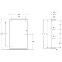Зеркальный шкаф BelBagno SPC-GRT-500/800-1A-LED-TCH, 50 см, с LED подсветкой, белый