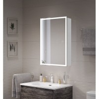 Зеркальный шкаф BelBagno SPC-GRT-500/800-1A-LED-TCH, 50 см, с LED подсветкой, белый