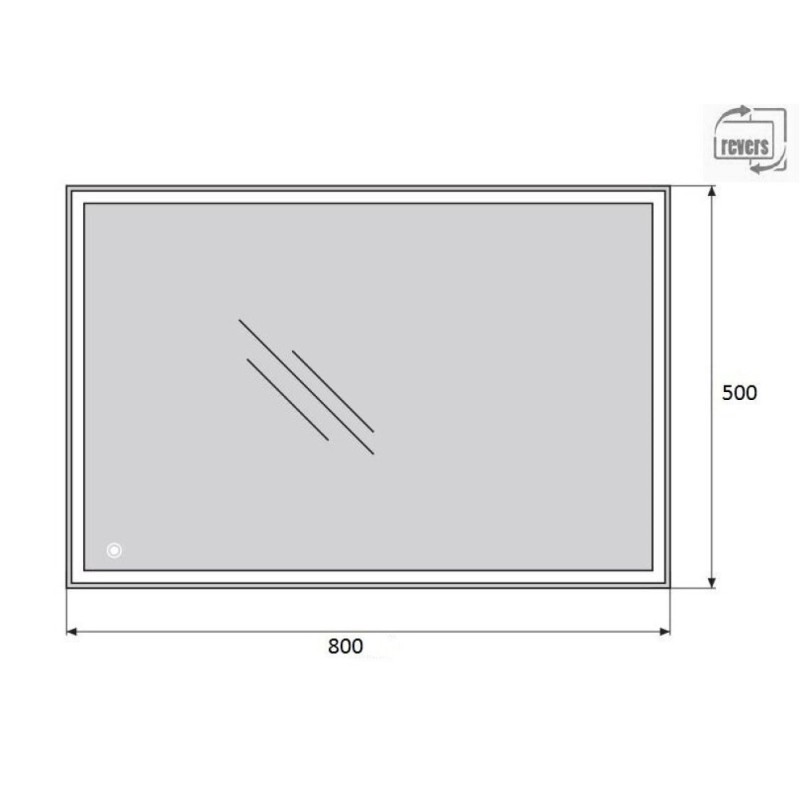 Зеркало BelBagno SPC-GRT-500-800-LED-TCH 50 x 80 см со встроенным светильником и сенсорным выключателем