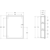 Зеркальный шкаф BelBagno SPC-GRT-600/800-1A-LED-TCH, 60 см, с LED подсветкой, белый