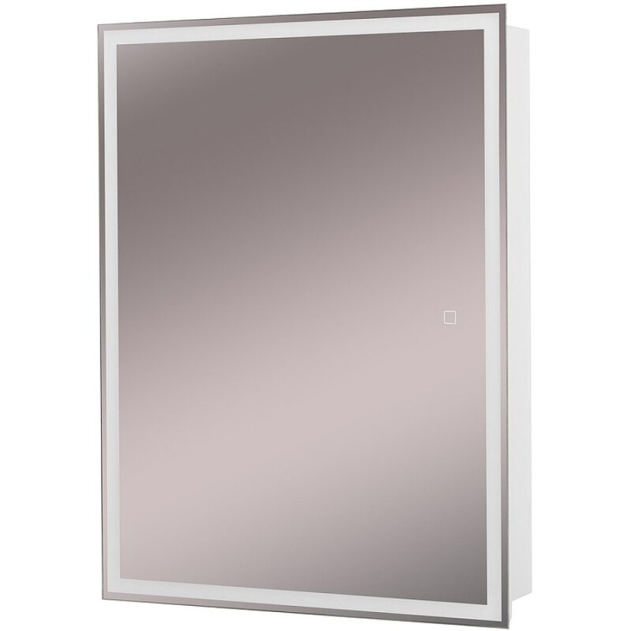 Зеркальный шкаф BelBagno SPC-GRT-600/800-1A-LED-TCH, 60 см, с LED подсветкой, белый