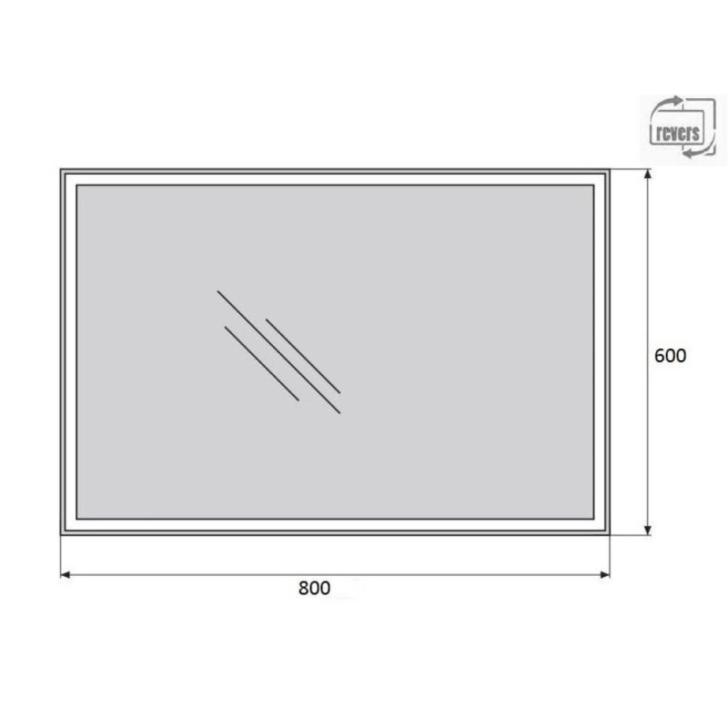 Зеркало BelBagno SPC-GRT-600-800-LED-BTN 60 x 80 см со встроенным светильником и кнопочным выключателем