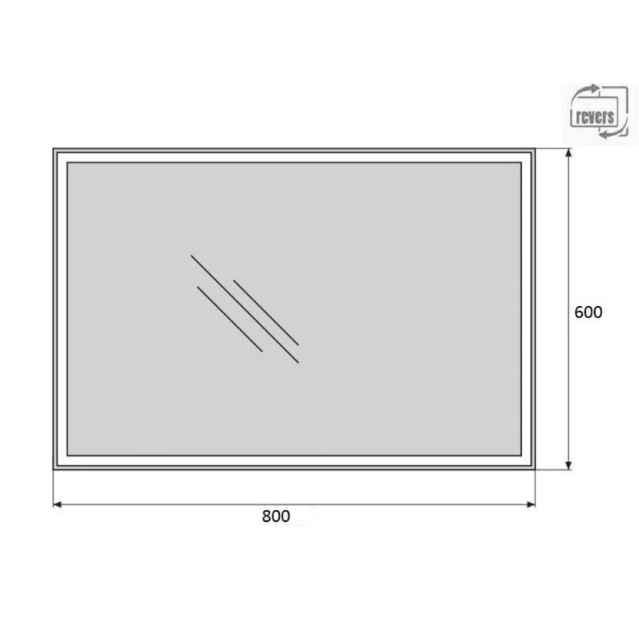 Зеркало BelBagno SPC-GRT-600-800-LED-BTN 60 x 80 см со встроенным светильником и кнопочным выключателем