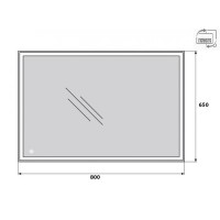 Зеркало с подсветкой BelBagno SPC-GRT-650-800-LED-TCH, 65 х 80 см, сенсорный выключатель