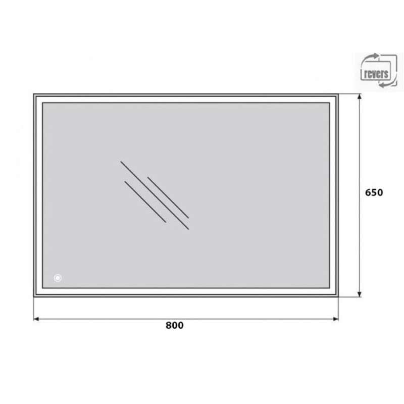 Зеркало с подсветкой BelBagno SPC-GRT-650-800-LED-TCH, 65 х 80 см, сенсорный выключатель