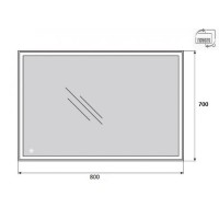 Зеркало с подсветкой BelBagno SPC-GRT-700-800-LED-TCH, 70 х 80 см, сенсорный выключатель