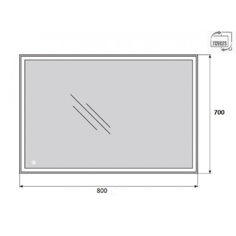 Зеркало с подсветкой BelBagno SPC-GRT-700-800-LED-TCH, 70 х 80 см, сенсорный выключатель