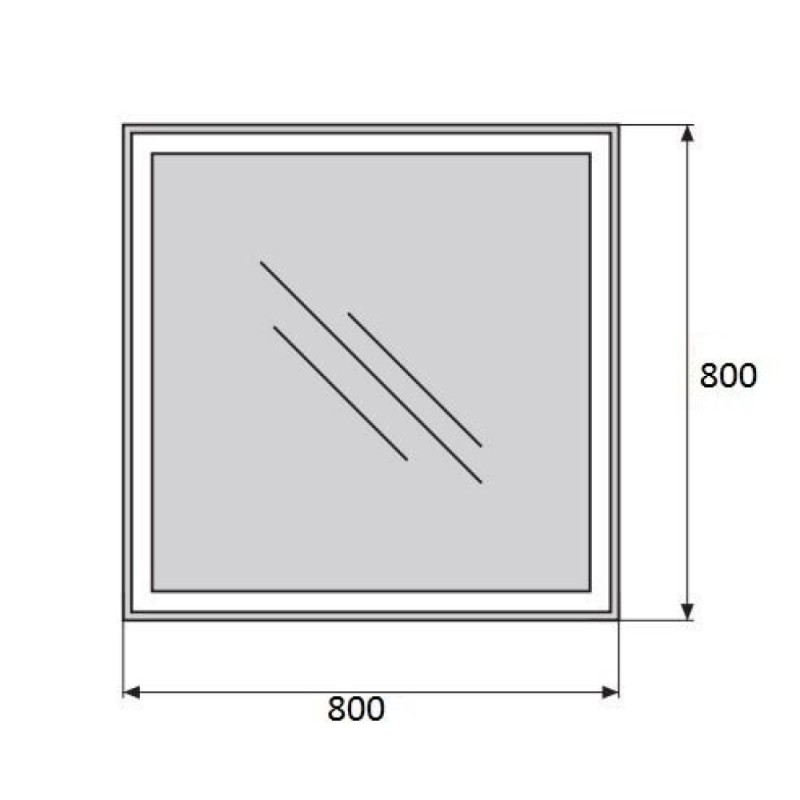 Зеркало BelBagno SPC-GRT-800-800-LED-BTN 80 x 80 см со встроенным светильником и кнопочным выключателем