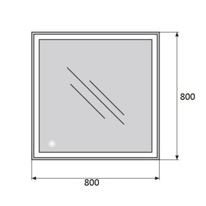 Зеркало BelBagno SPC-GRT-800-800-LED-TCH 80 x 80 см со встроенным светильником и сенсорным выключателем
